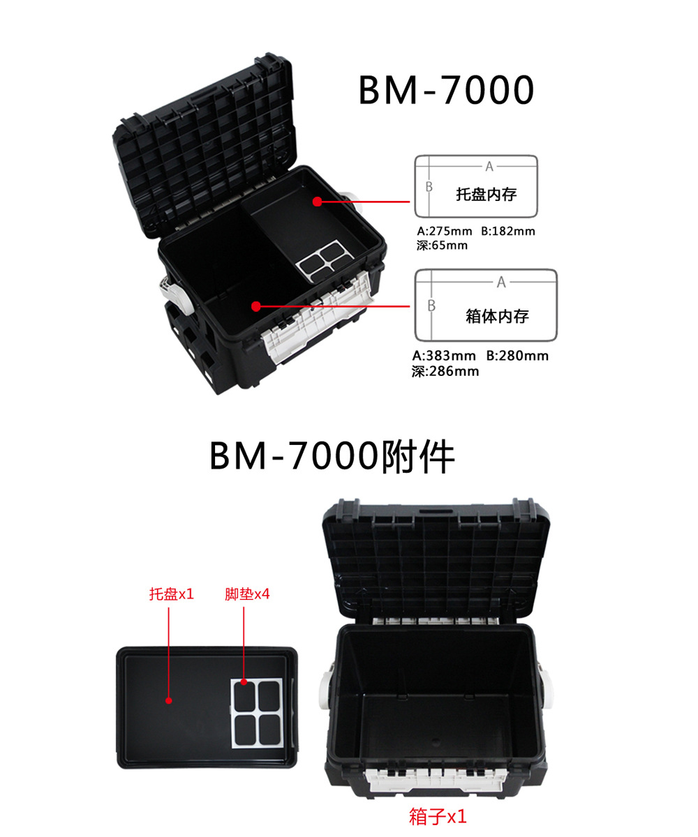 雷格龍路亚工具箱明邦9000路亚工具箱多功能钓箱海钓坐钓箱配件详情8