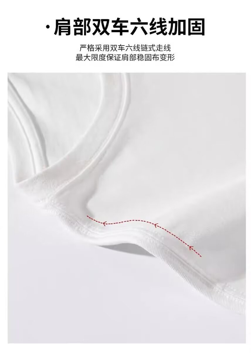 夏季新款重磅设计感情侣纯棉短袖男生宽松圆领猫咪印花t恤五分袖详情8