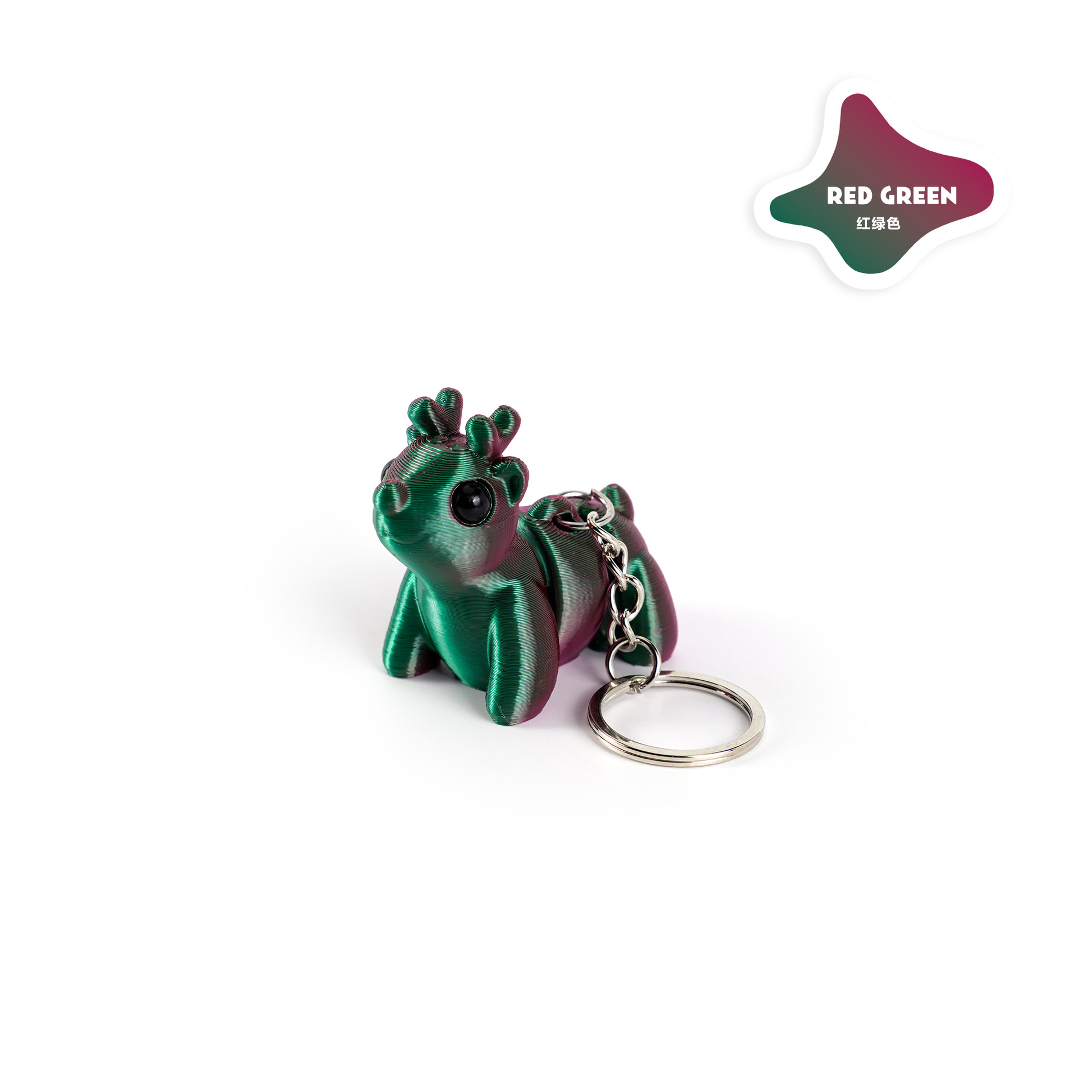 3D printed keychain pendant, reindeer Christmas cute multi-color movable one-piece joint cross-border bestseller pic 11