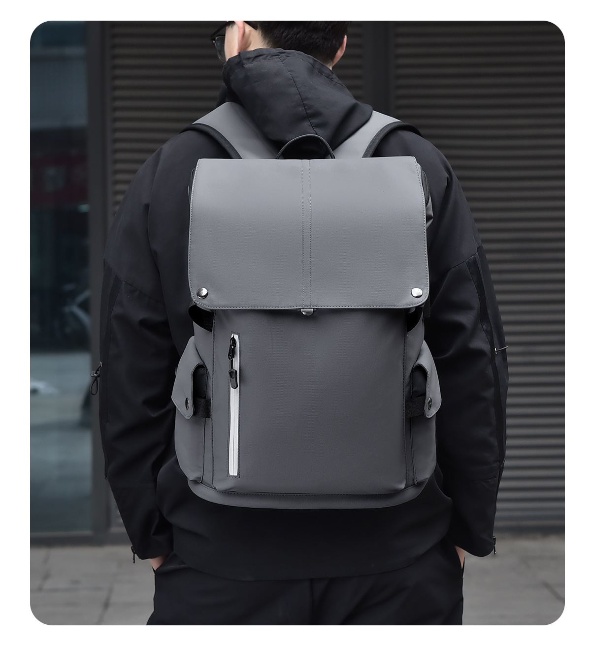 跨境新款轻便双肩背包男士商务休闲电脑包防水旅行包潮学生书包女详情27