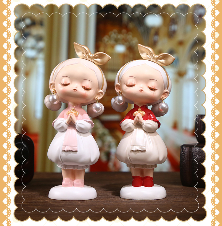 Pearl Girl Muguang Decorative items, Nordic style creative home living room and bedroom decorative items, cartoon cute decorative items pic 9