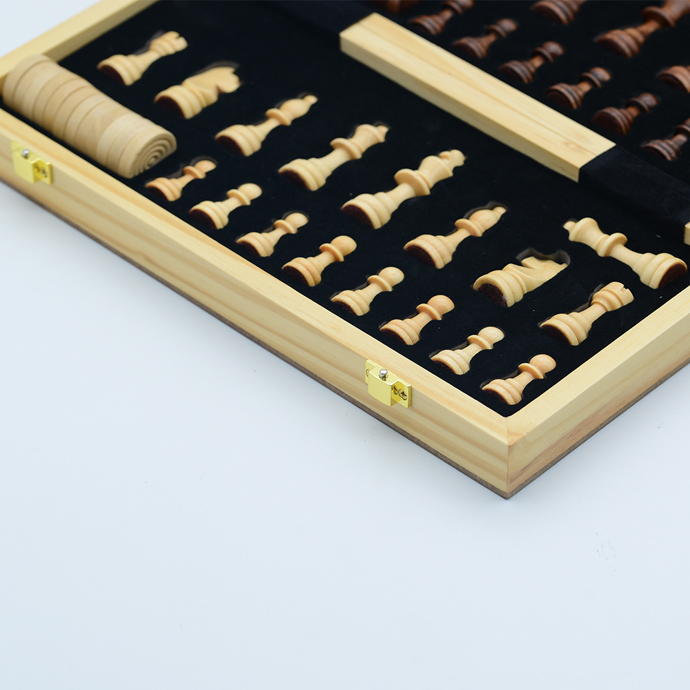 二合一木制国际象棋跳棋磁性折叠便携益智棋牌休闲娱乐传统桌游详情15