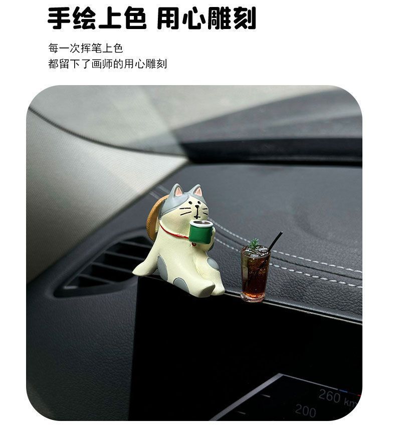 Healing little cat ice American car ornaments, car center console display screen ornaments, desktop ornaments, decorative items pic 7