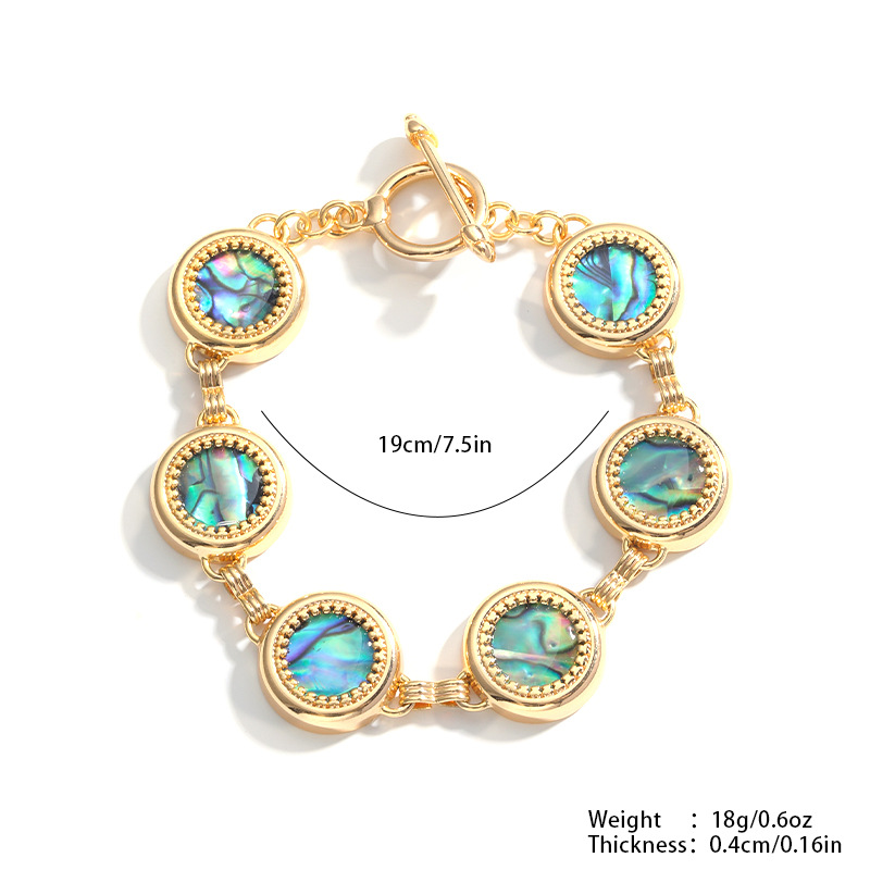 Nasha Cross-border Exclusive Jewelry Set: French Retro High-end Sensory Color Shell Roman Round Plate Pearl Jewelry Set pic 3