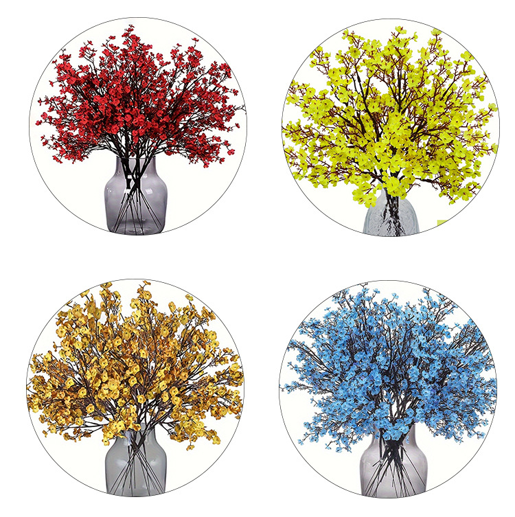 跨境爆款5叉满天星腊梅把束仿真花婚礼手捧花家居装饰布景插花详情5