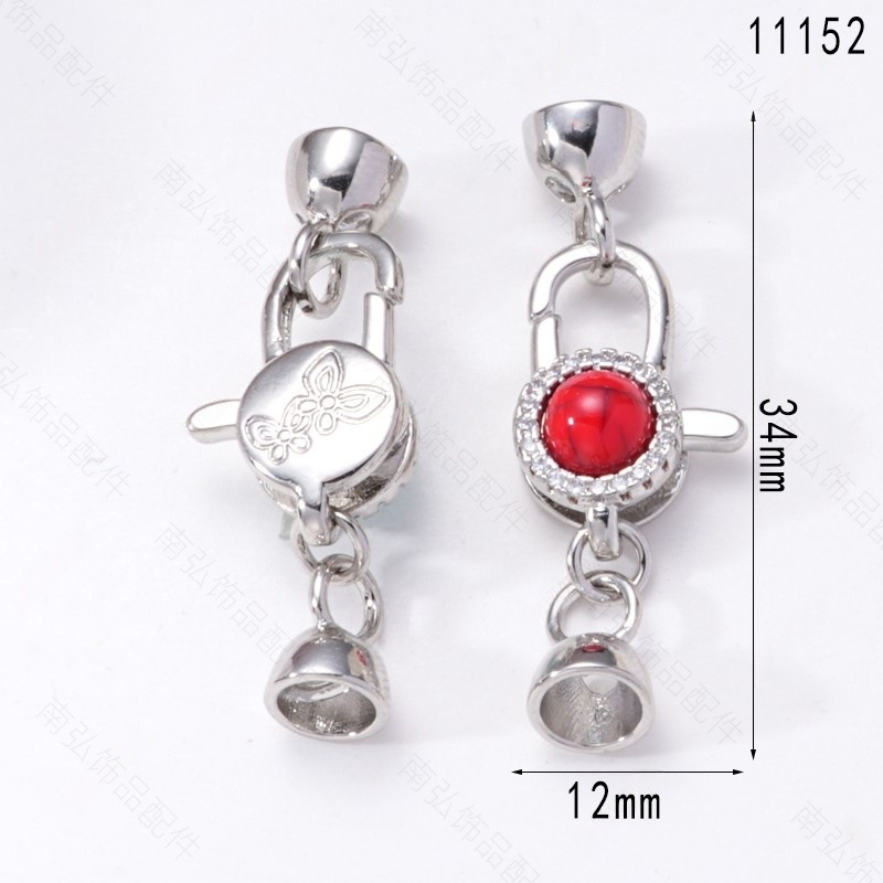 Pearl necklace clasp rose shell blade pin clasp connection end clasp sweater chain diy jewelry accessory pearl necklace clasp head full inlay zircon heavy industry lobster clasp spring clasp handmade end clasp sweater chain pic 18