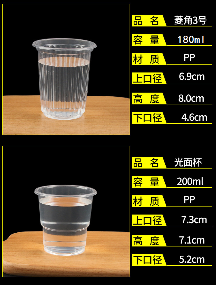 一次性杯子塑料杯1000只装透明商用茶杯整箱家用大号加厚小号水杯详情10