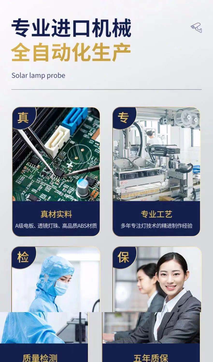 太阳能庭院灯仿真摄像头监控壁灯天黑自动亮人体感应灯防贼灯路灯详情5
