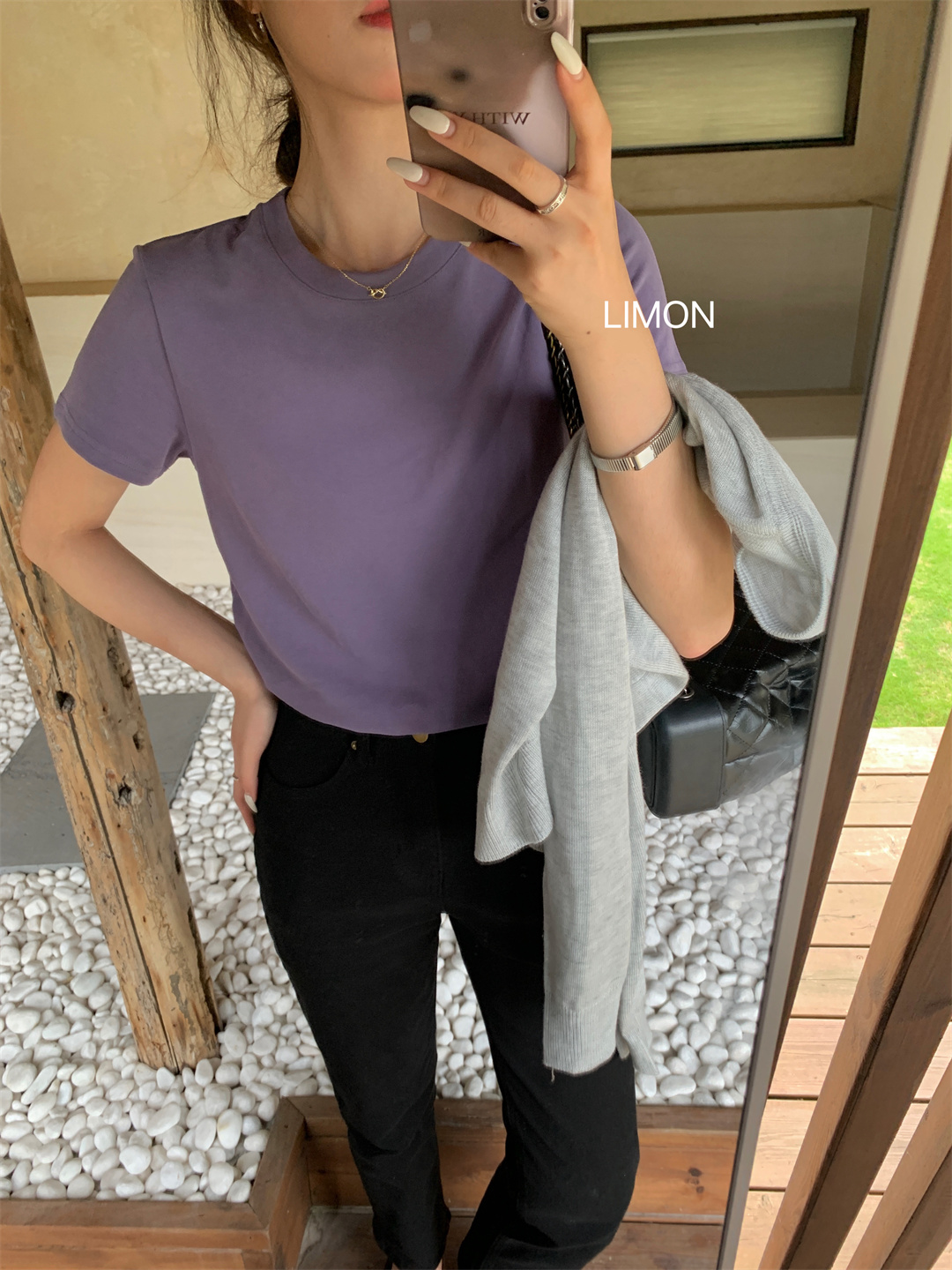 THE LEMON柠檬绿茶正肩磨毛短袖t恤女2024秋季新款百搭上衣打底衫详情66