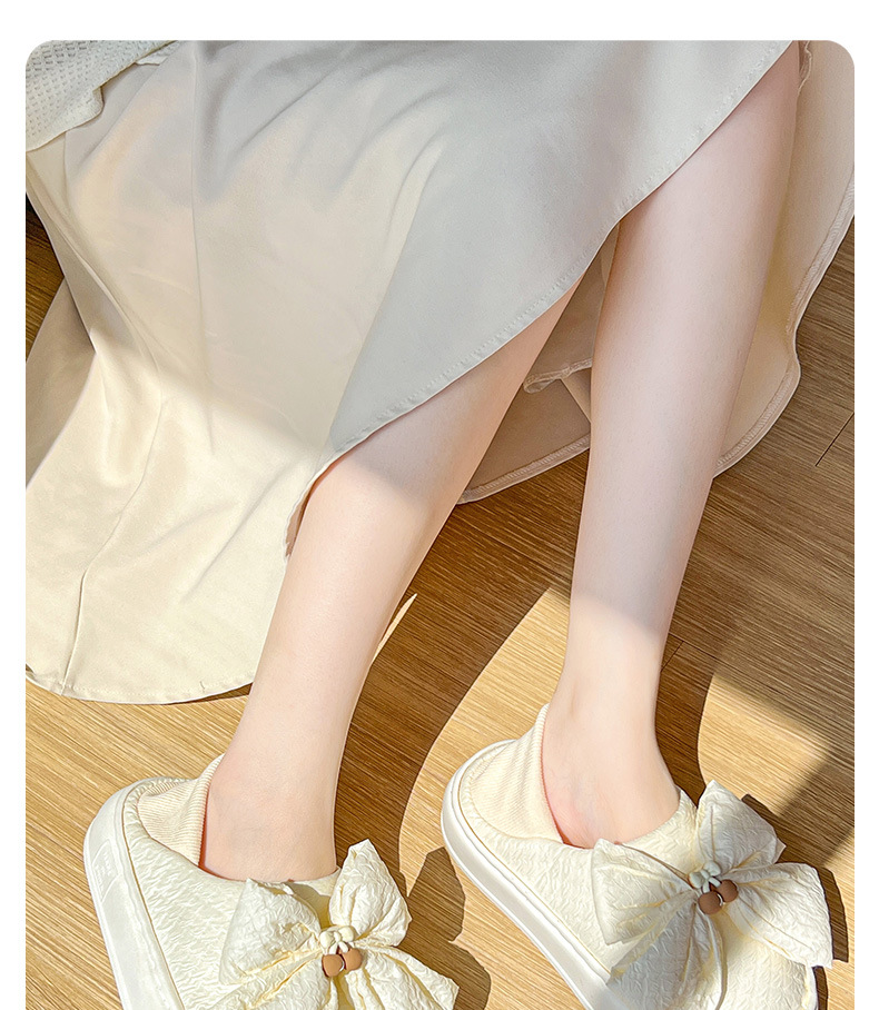 蝴蝶结月子鞋夏季薄款软底孕妇产后透气厚底包跟棉拖鞋女厂家代发详情2