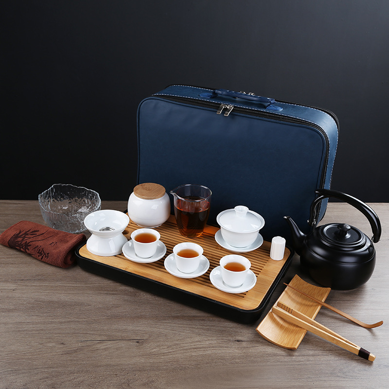 Teaching and training tea art tea set, Japanese portable travel kung fu tea set, business home, company gift logo pic 2