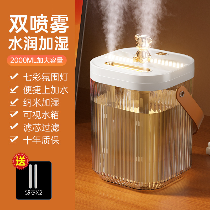 跨境爆款双喷头加湿器大雾量雾化器 家用补水空气加湿器喷雾静音 pic 7