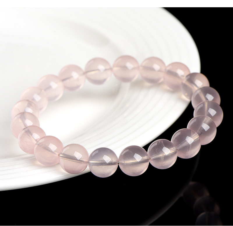 Jiuya Crystal Natural Starlight Mosan Pink Crystal Bracelet, Pink Crystal Round Bead bracelet Factory Direct Sales pic 10