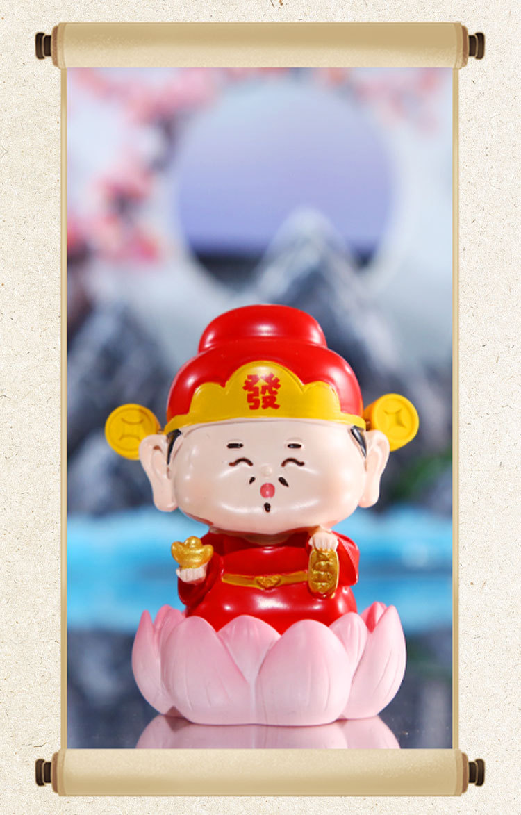 小仙家桌面家居财神佛祖观音摆件玩偶创意q版可爱树脂工艺品礼物详情6