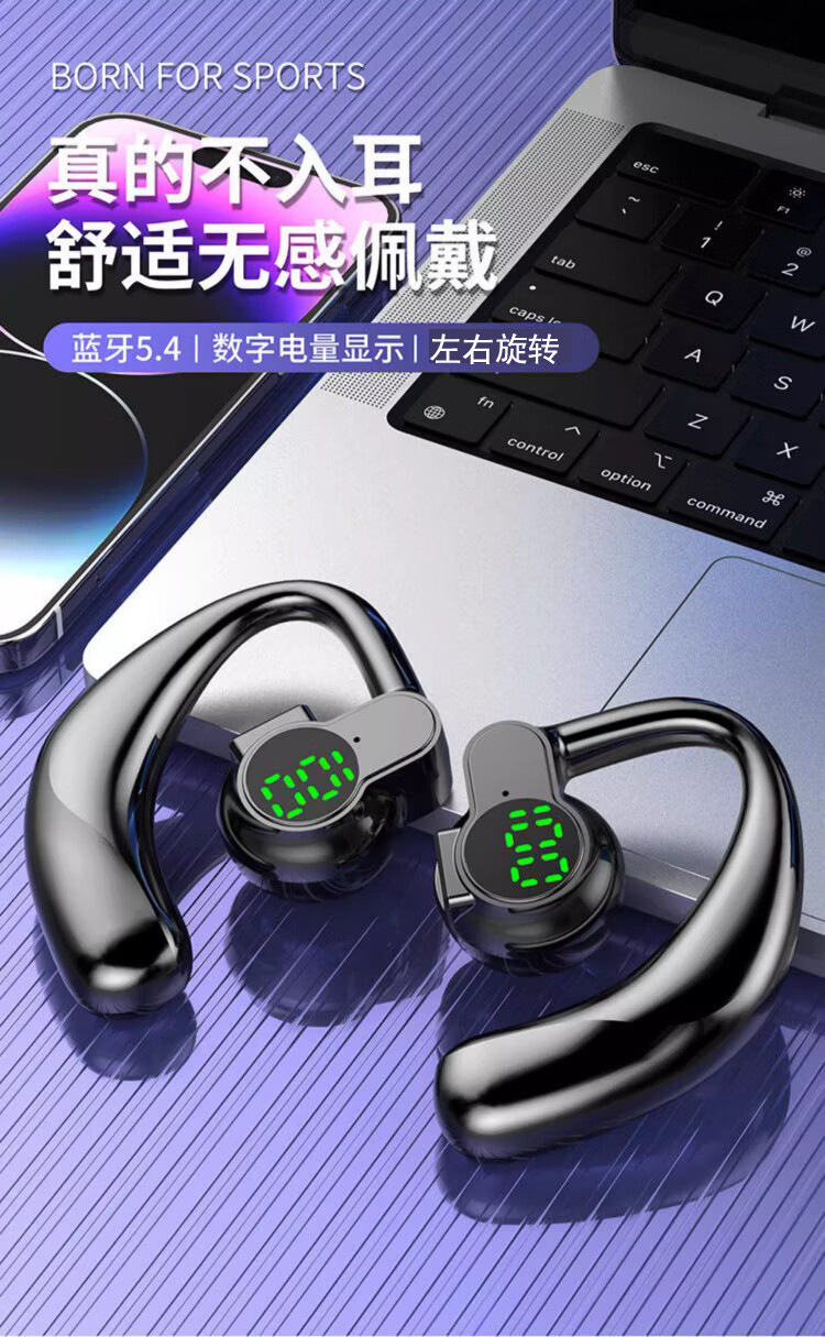The left-right rotatable open wireless Bluetooth headphones with ear loops are suitable for oppo, Huawei, vivo, Apple and Xiaomi pic 1