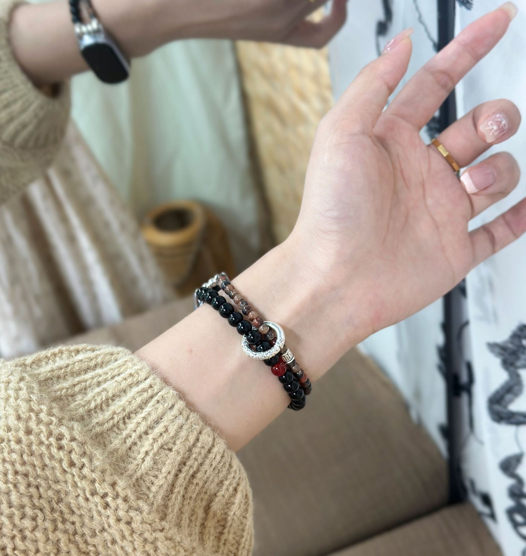 适用小米手环8表带9代串珠手绳国潮小米7/6/5/4/3NFC国风小米表带详情3