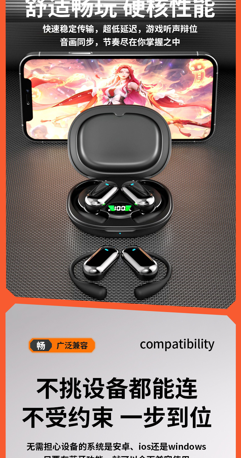Open Bluetooth headphones, no pain after long-term use during exercise, AI intelligent translation headphones, brand new Bluetooth 5.4 pic 19