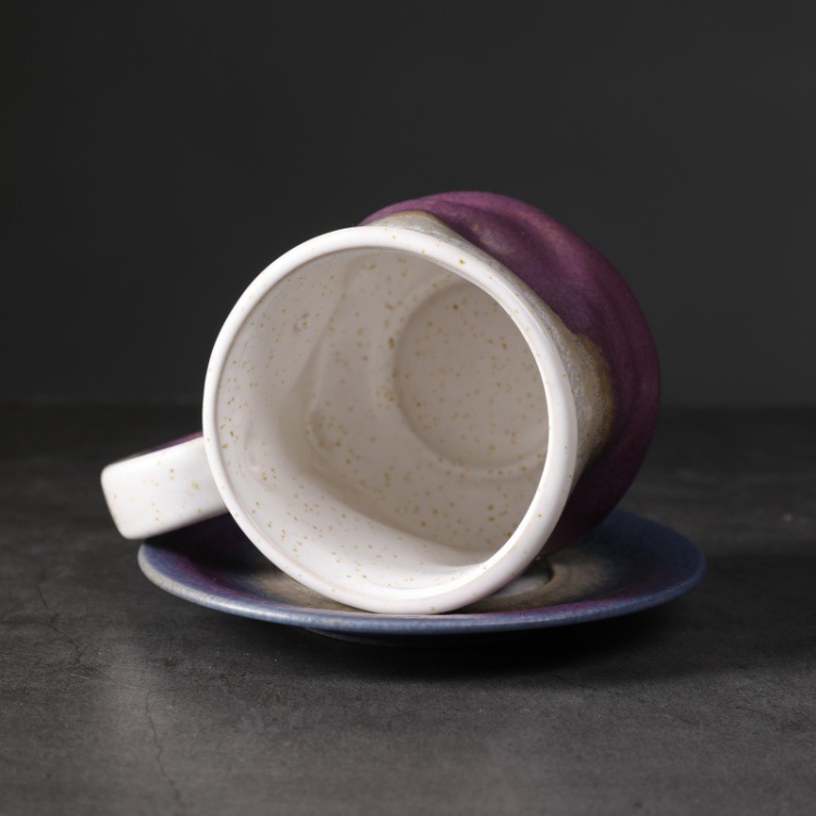 窑变咖啡杯碟套装复古陶瓷杯下午茶卡布奇诺拿铁咖啡杯家用马克杯详情28