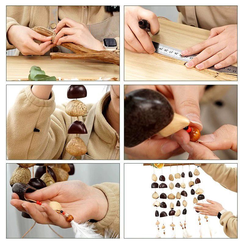 diy plant fruit shell material, handcrafted fruit shell hanging accessories, wind chime accessories, imported from Indonesia, niche pic 12