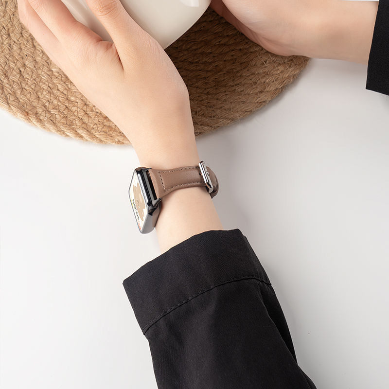 适用小米手环9pro手环表带8pro新款小蛮腰ins手腕带真皮质手表带详情9