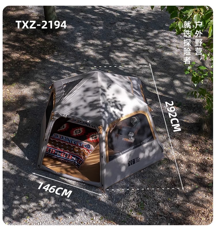 Explorer Speed Open Hexagonal inflatable Tent, a new portable folding rainproof and sun-proof product for outdoor camping and overnight camping pic 5