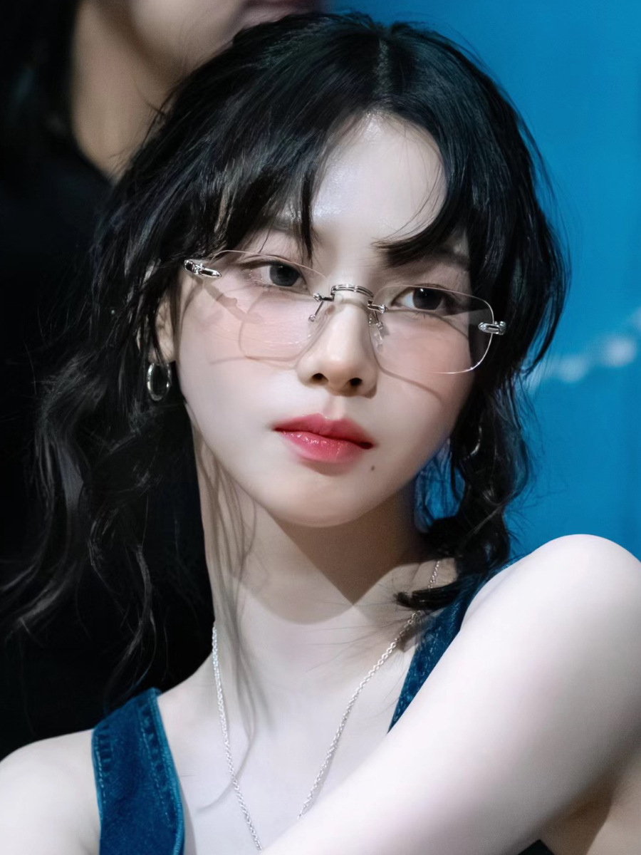 2025春季新款柳智敏同款无框眼镜女清冷高智感无边框御姐可配近视详情2