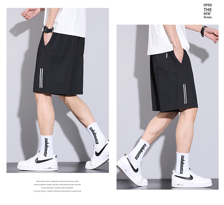 冰丝短裤男士夏季薄款2025新款速干外穿沙滩宽松休闲运动五分裤详情22