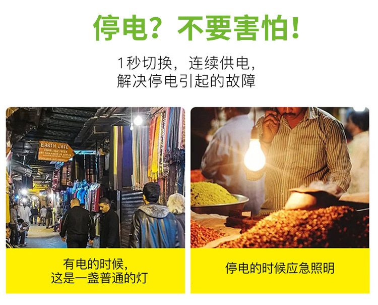 LED应急灯泡E27螺口遇水亮球泡灯商超家用室内停电应急灯跨境热销详情33