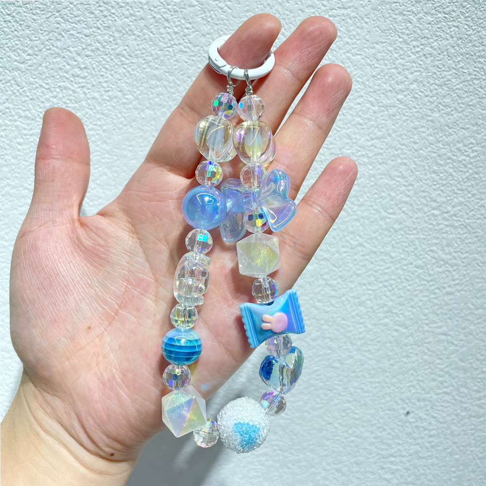 Douyin live streaming: Strawberry phone chain, sugar hand-painted beads, diy phone back clip, chain, beaded pendant, bag pendant pic 4