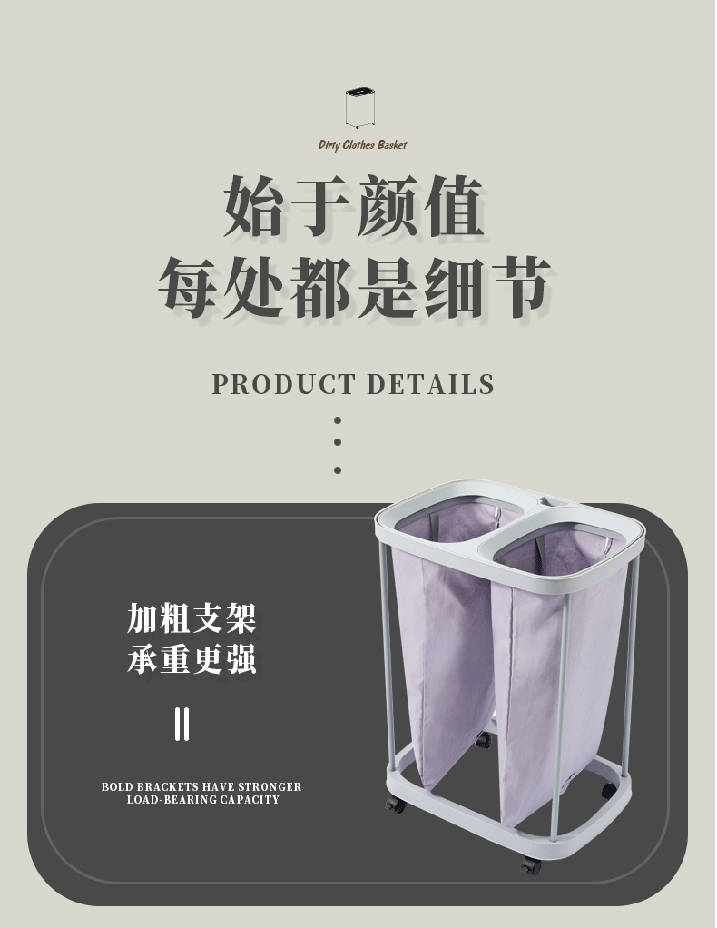 舒十牛津布带盖脏衣篮卧室收纳篓脚踏折叠式带提手卫生间脏衣篓详情12