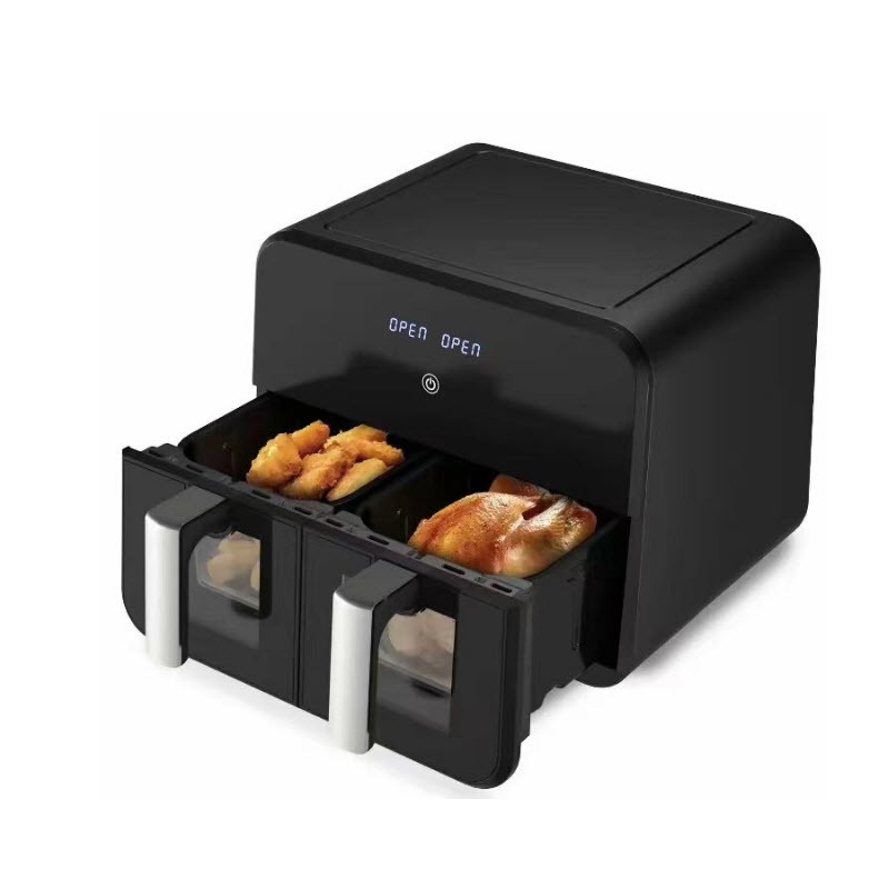 工厂现货外贸出口双锅空气炸锅9升可视大容量Air Fryer220v欧插详情3
