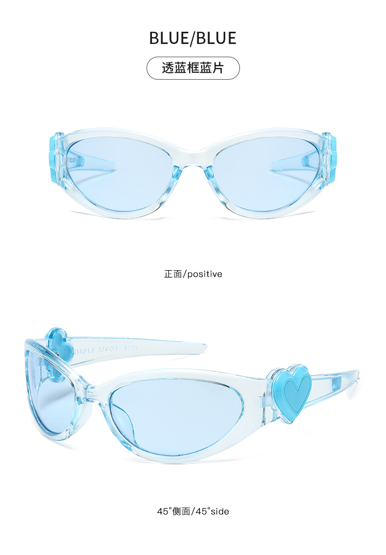 New cross-border fashion heart-shaped sunglasses, Internet celebrity personality Y2K millennium Spice Girl style jelly gummy heart sunglasses pic 17