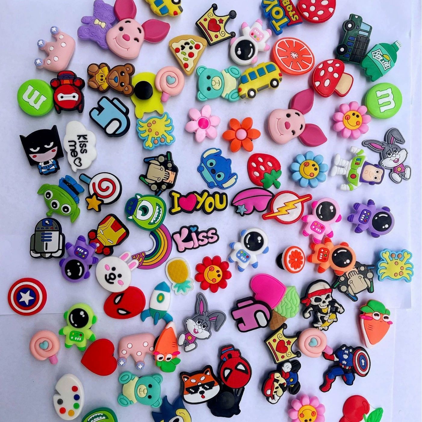 跨境洞洞鞋鞋扣鞋花鞋配件卡扣PVC滴塑软胶鞋花卡通沙滩鞋鞋带详情9