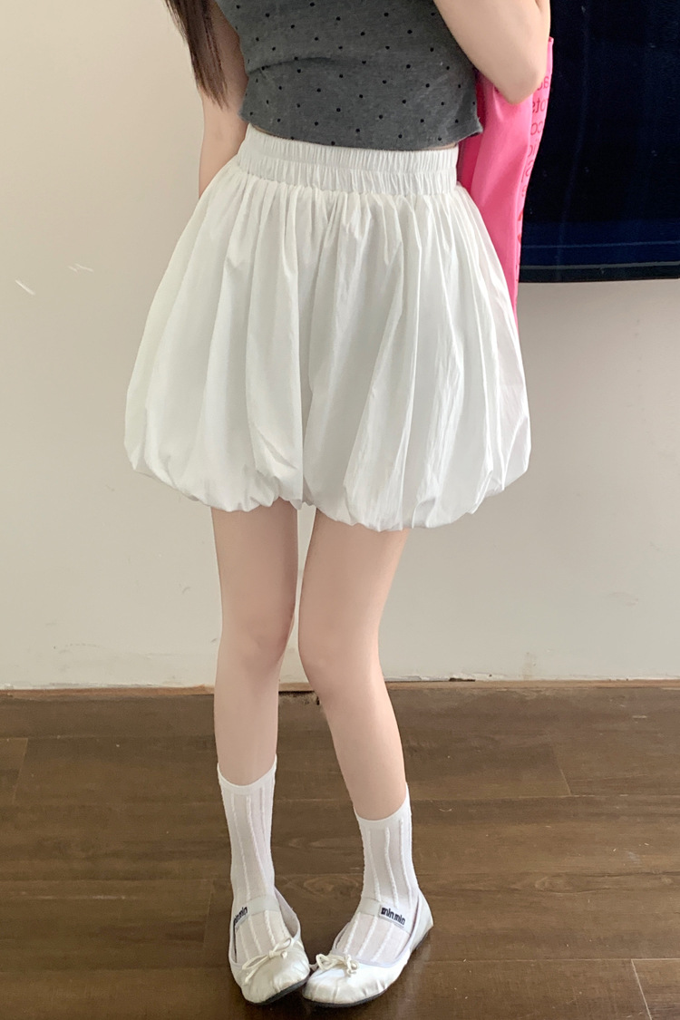 Douyin quality white flower bud short skirt for women 2025 summer new A-line skirt, elegant and versatile, puffy skirt pants pic 13