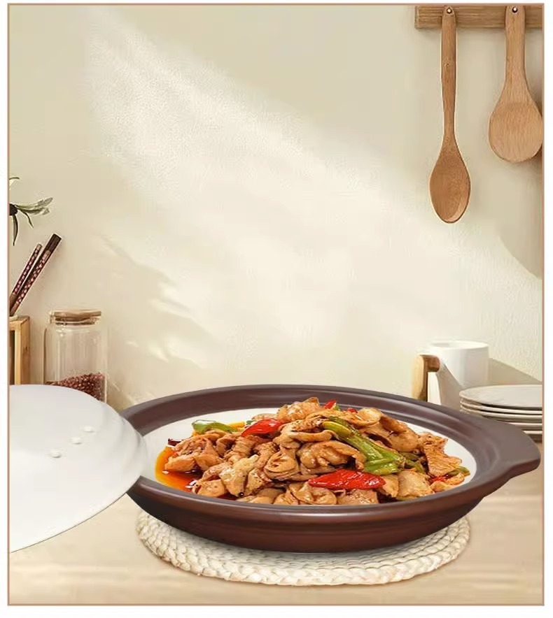 Jinhua lithium porcelain bicolor glaze Extra shallow clay pot Special clay pot high-temperature resistant dry-fired clay pot 煲仔饭 hotel ceramic sand pic 10