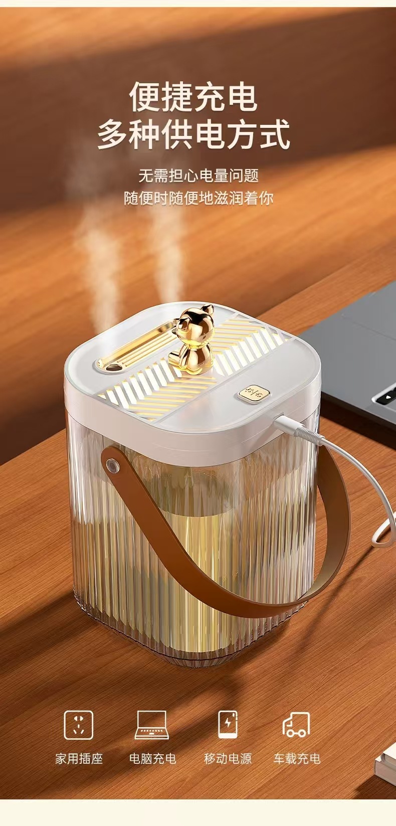 2L large-capacity humidifier, dual spray for home use, pregnant women, infants, bedrooms, household air purification, small spray desktop pic 13