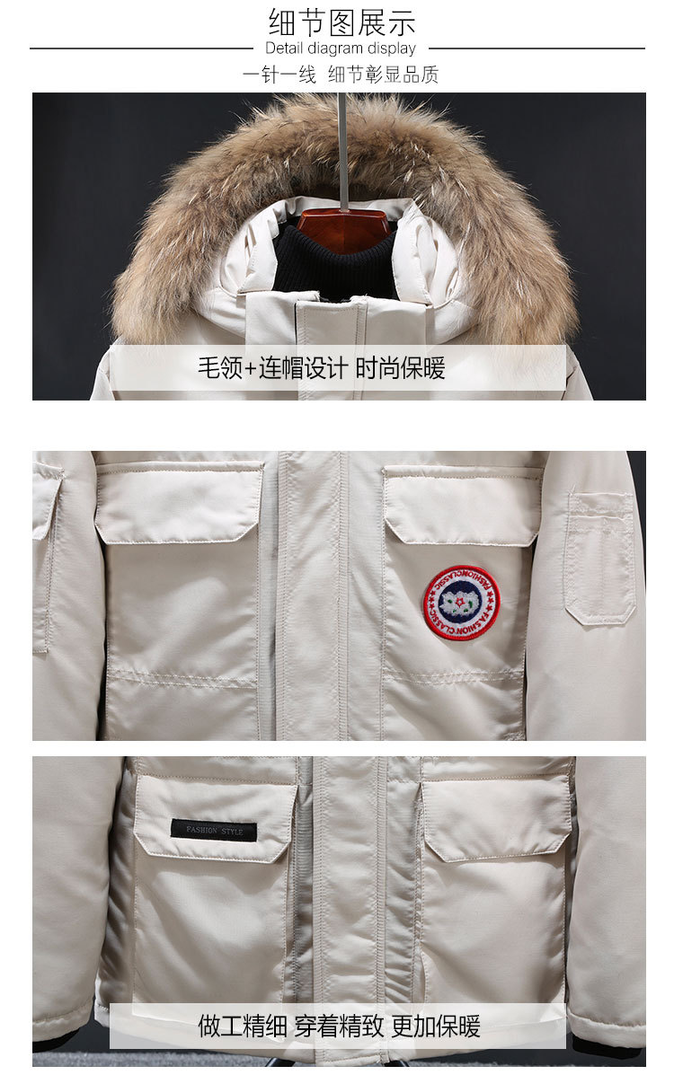 2024新款羽绒服冬季男士中长款情侣户外加厚工装大防寒服外套潮详情15