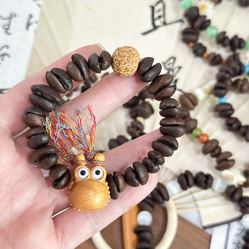 趣味咖啡豆猫爪串珠手链新中式设计感手作葫芦梅花手串百搭手链详情14