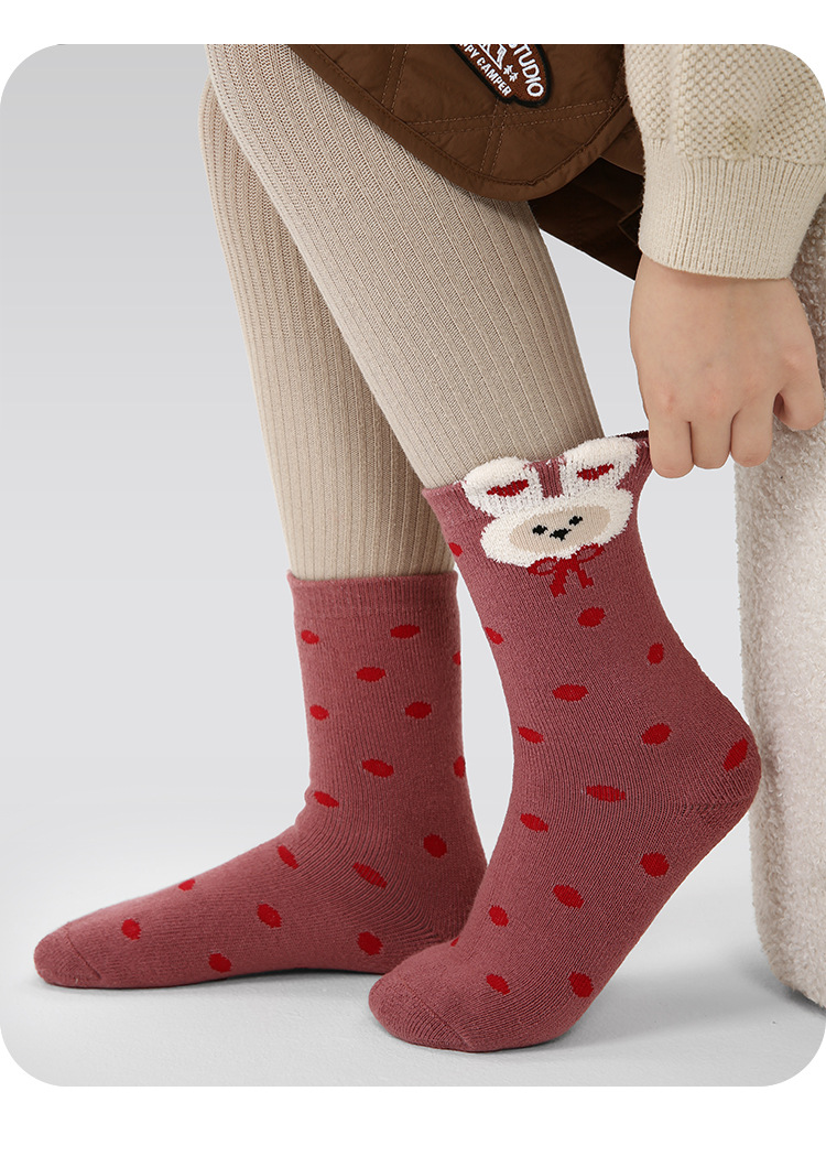 P05儿童秋冬袜子批发卡通萌酷小兔宝宝毛圈袜棉加厚保暖女童袜子详情17