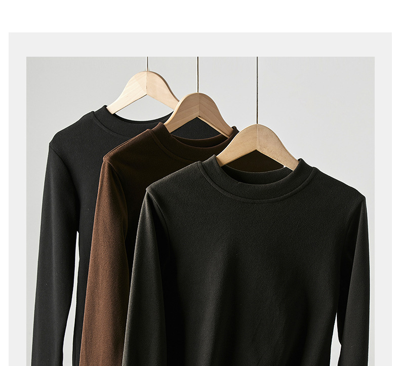 严选正肩打底衫女2025新款微米椰绒秋冬季打底内搭长袖高级感上衣详情9