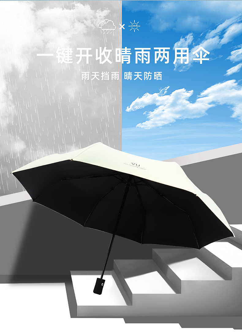 全自动雨伞男女折叠大号商务晴雨两用遮阳防晒太阳伞定制logo批发详情6