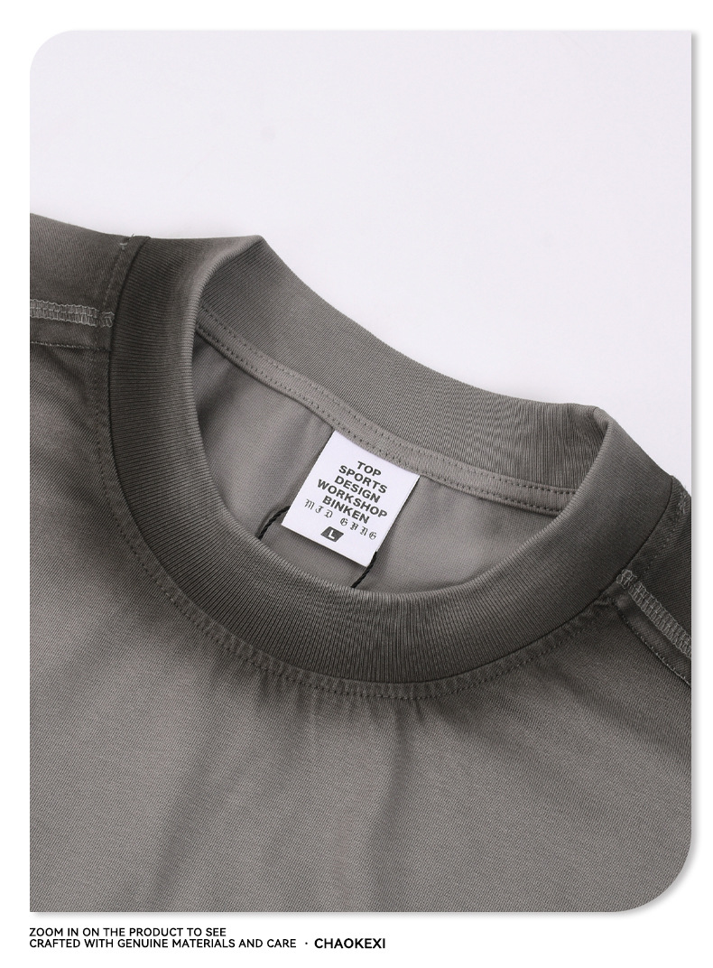 2026新品男装水洗喷绘复古潮牌上衣男女款短袖宽松青少年T恤定制详情11