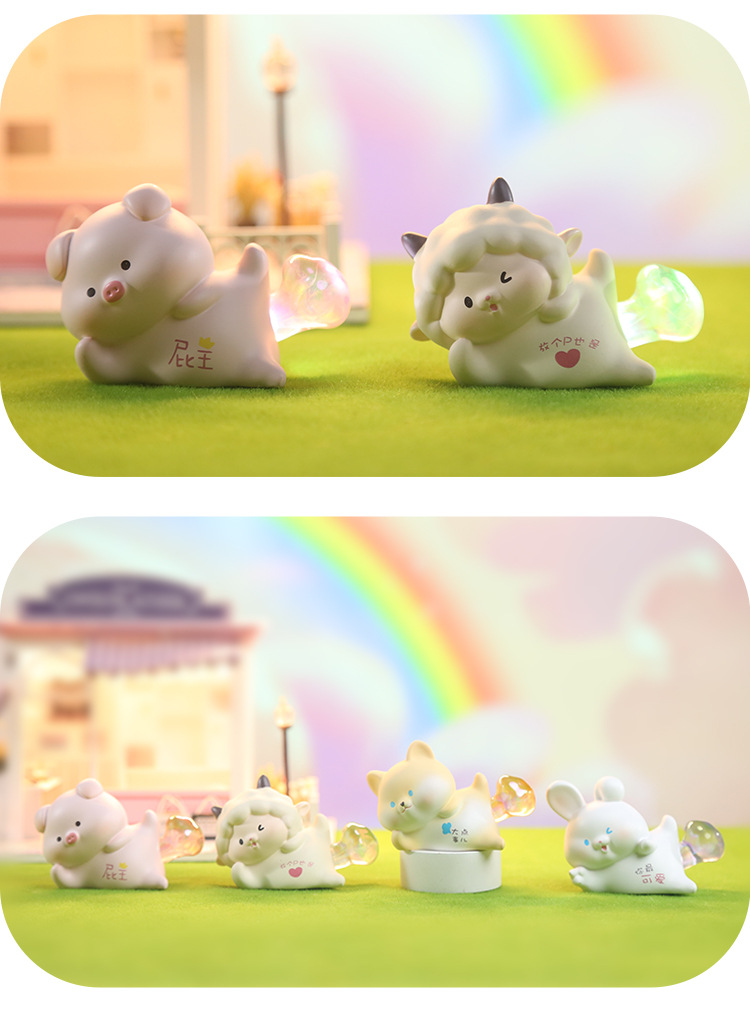Rainbow PP small lamp decoration, creative cartoon desktop resin, cute and healing birthday gift decoration for your girlfriend pic 13