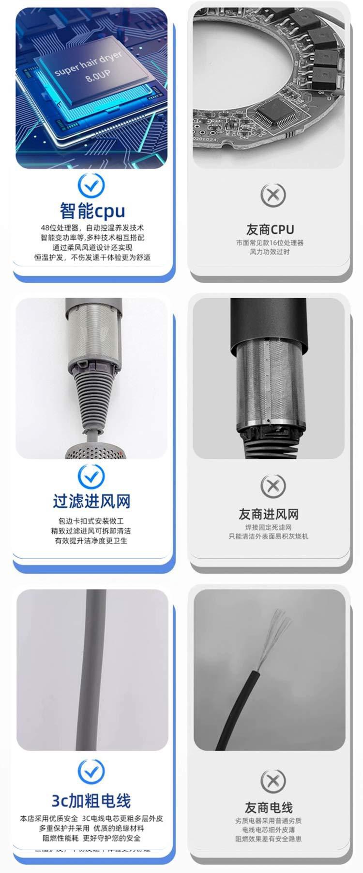 High-speed hair dryer for household use, Huaqiangbei bladeless negative ion high-power hair dryer for hair salons, starting from one piece pic 8