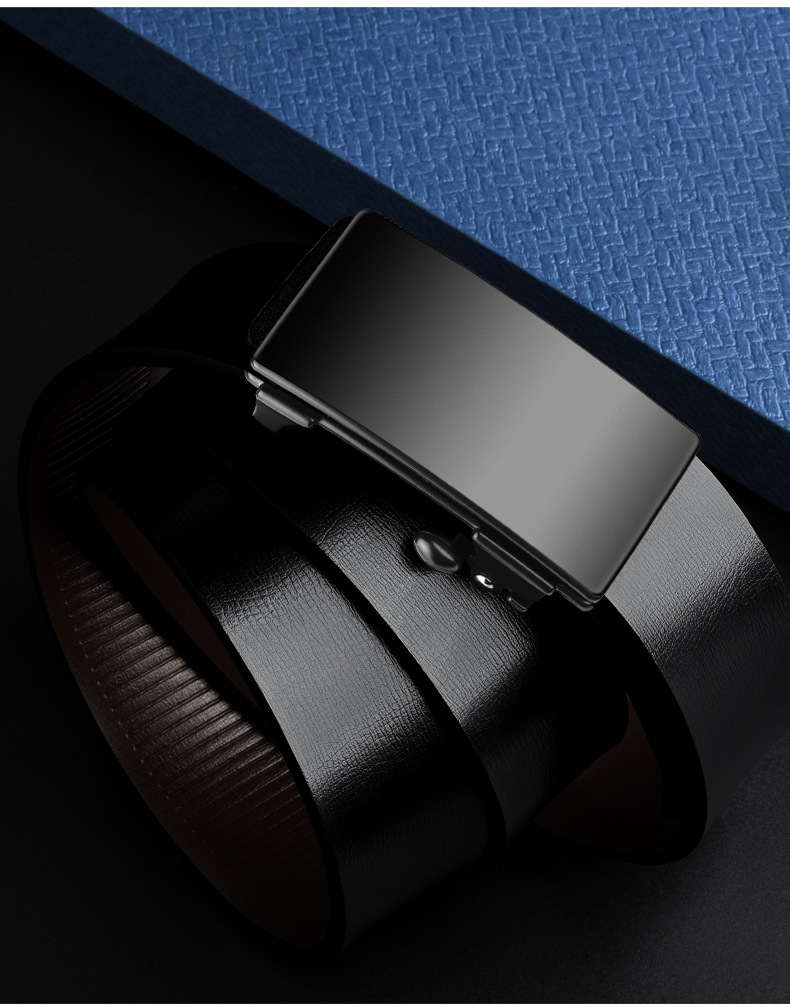 皮带男士合金自动扣内穿腰带商务休闲男士皮带牛皮裤腰带厂家批发详情16