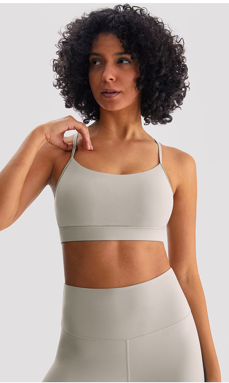 INFLACHI运动内衣女裸感磨毛舒适吸湿排汗瑜伽服吊带健身美背文胸详情16