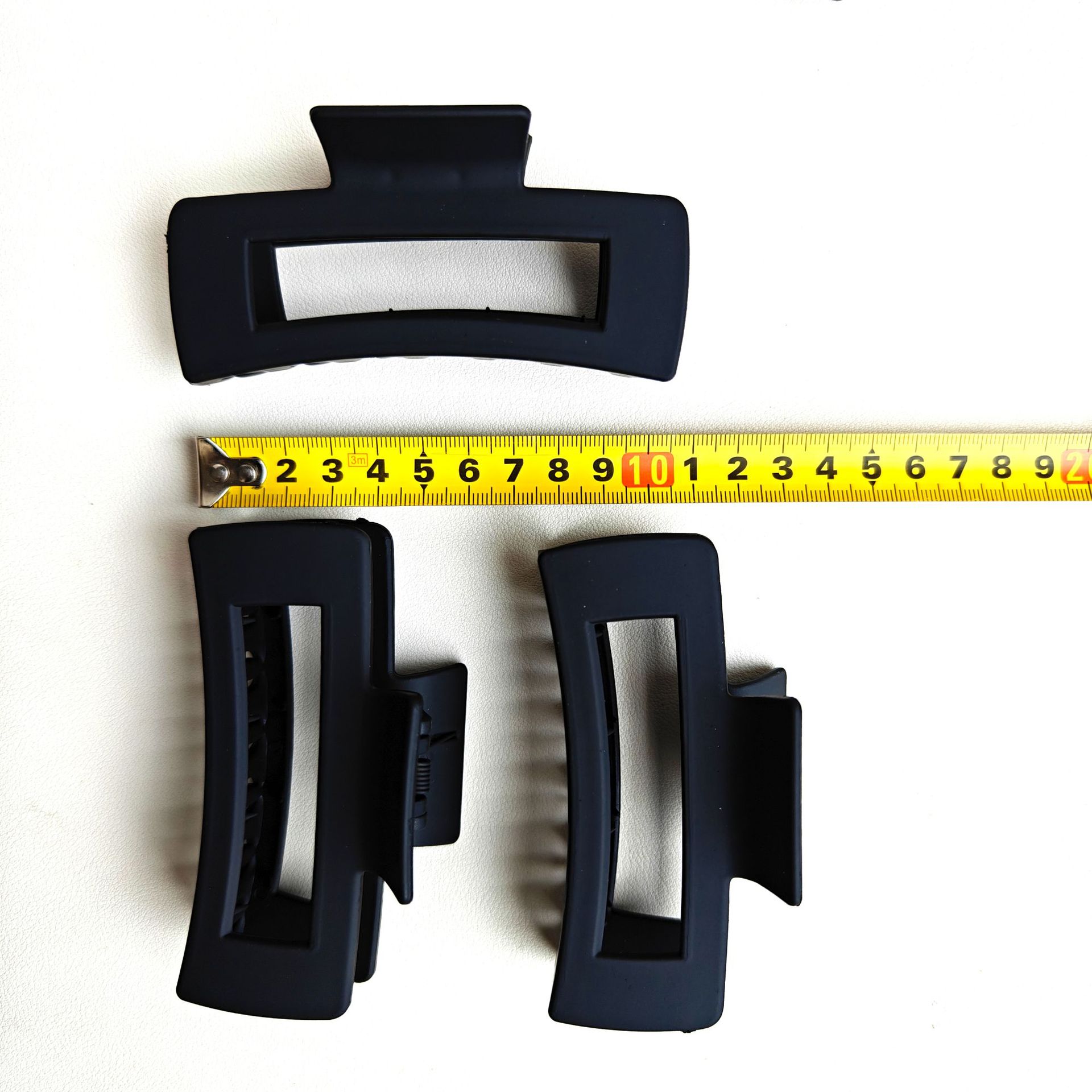 【】 Black large square grabber 12/ pack 1200/ box Black large square plastic grabber matte solid color grabber fashionable and elegant rectangular grabber 2 yuan wholesale pic 1