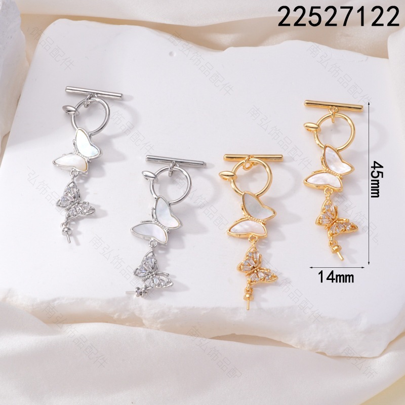 Pearl necklace clasp, 18k gold inlaid with zirconium irregular OT clasp, diy bracelet necklace ending chain clasp accessory pic 15