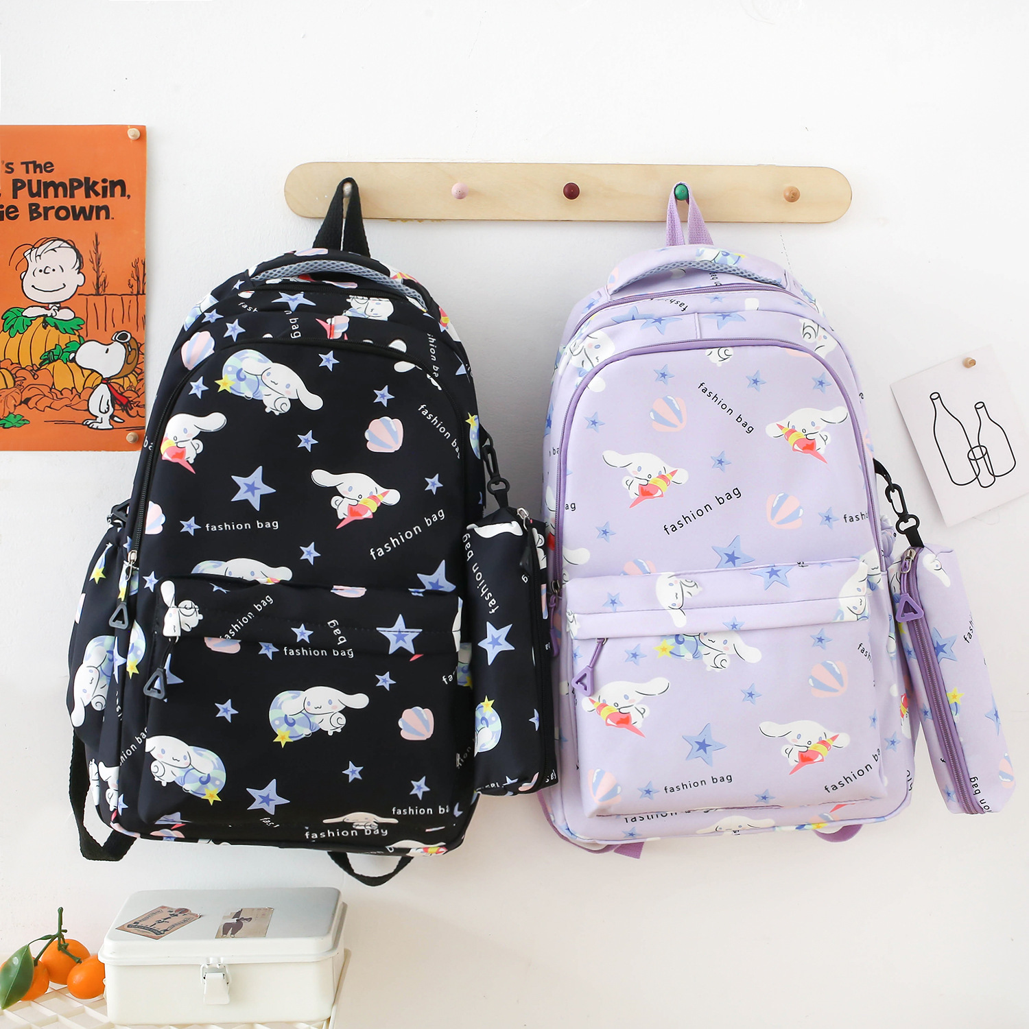 Two-piece backpack for girls in school, lightweight and lightweight bag for students in grades 3 to 6, schoolbag for junior high school students pic 2