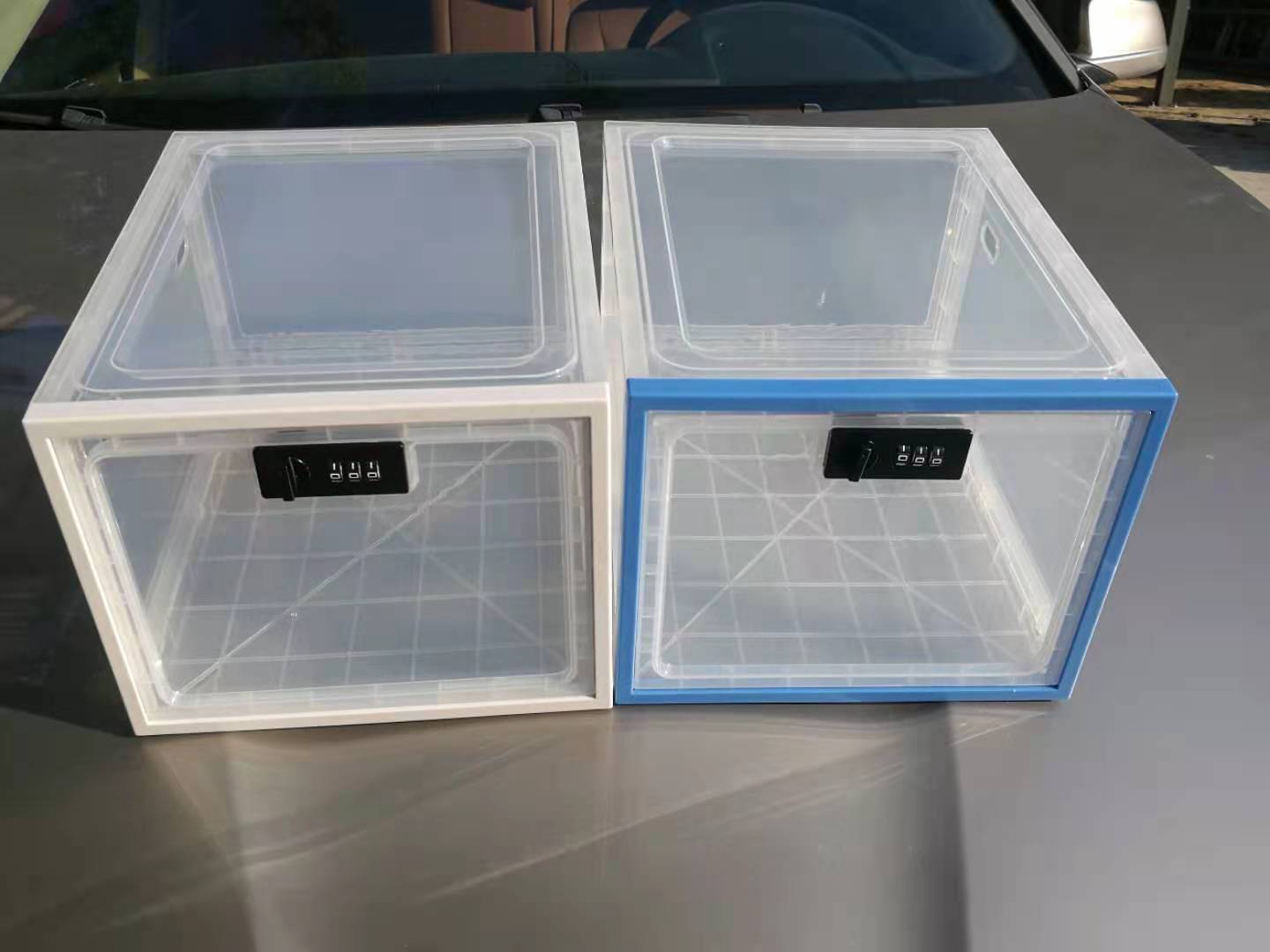 LOCKBOX password lock refrigerator food and snack storage box transparent storage box medicine box mobile phone and tablet password box pic 1
